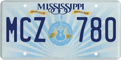 MS license plate MCZ780