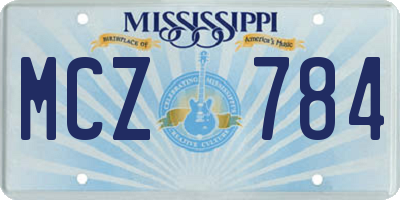 MS license plate MCZ784