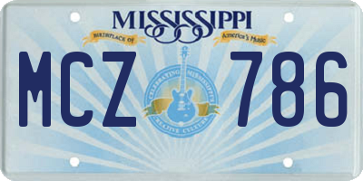 MS license plate MCZ786