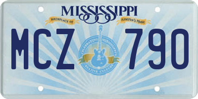 MS license plate MCZ790