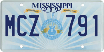 MS license plate MCZ791
