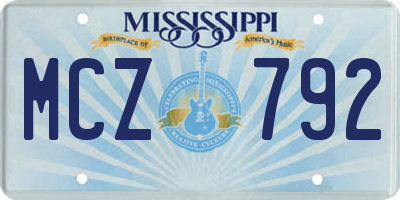 MS license plate MCZ792