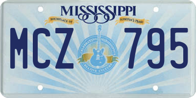 MS license plate MCZ795
