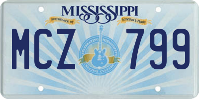 MS license plate MCZ799