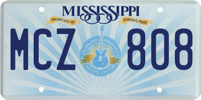 MS license plate MCZ808