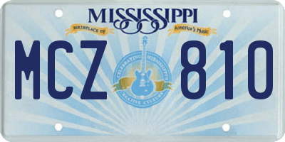 MS license plate MCZ810