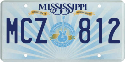 MS license plate MCZ812
