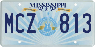 MS license plate MCZ813