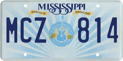 MS license plate MCZ814