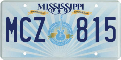 MS license plate MCZ815