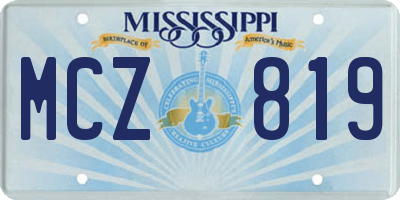 MS license plate MCZ819