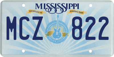 MS license plate MCZ822