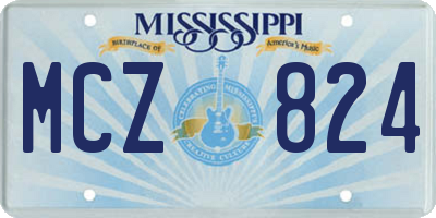 MS license plate MCZ824