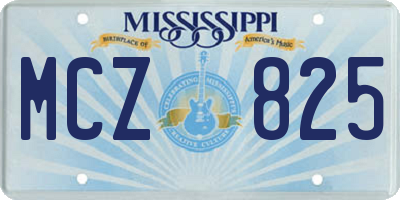 MS license plate MCZ825