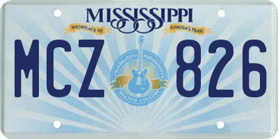 MS license plate MCZ826