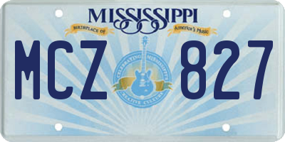 MS license plate MCZ827