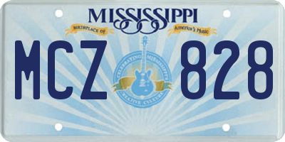 MS license plate MCZ828