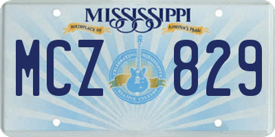 MS license plate MCZ829