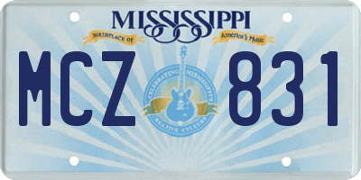 MS license plate MCZ831