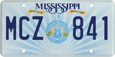 MS license plate MCZ841