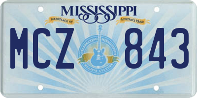 MS license plate MCZ843