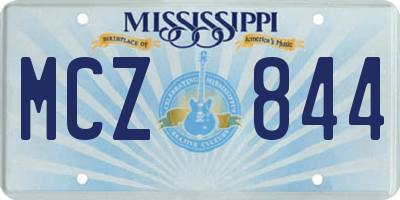 MS license plate MCZ844