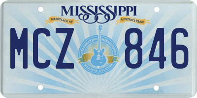 MS license plate MCZ846