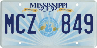 MS license plate MCZ849