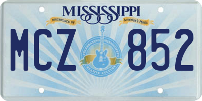 MS license plate MCZ852