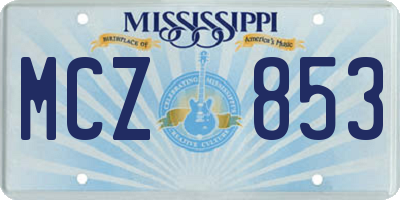 MS license plate MCZ853