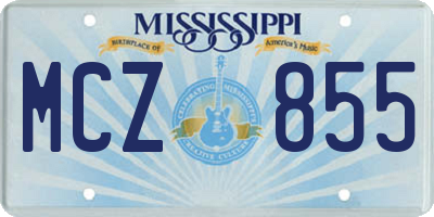 MS license plate MCZ855