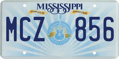 MS license plate MCZ856