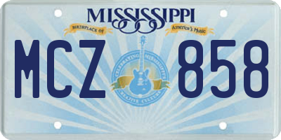 MS license plate MCZ858