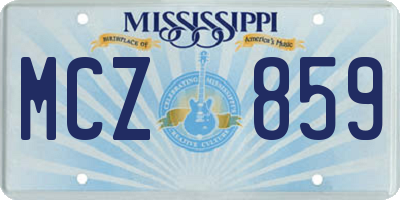 MS license plate MCZ859