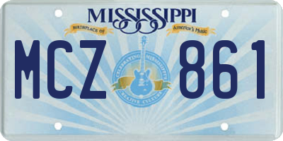 MS license plate MCZ861
