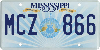 MS license plate MCZ866