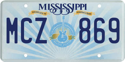 MS license plate MCZ869