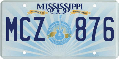 MS license plate MCZ876