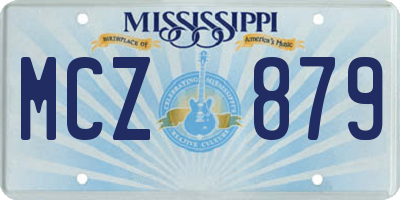 MS license plate MCZ879
