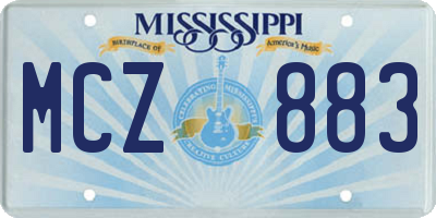 MS license plate MCZ883