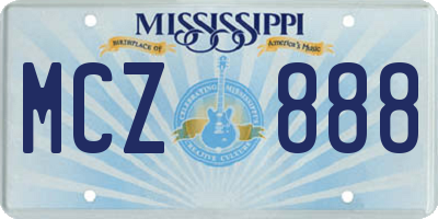 MS license plate MCZ888