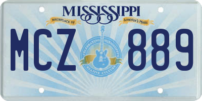 MS license plate MCZ889
