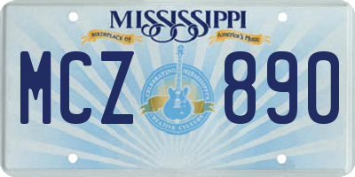 MS license plate MCZ890