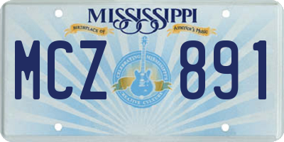 MS license plate MCZ891