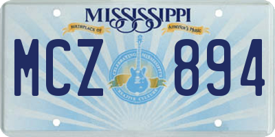 MS license plate MCZ894
