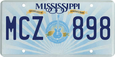 MS license plate MCZ898