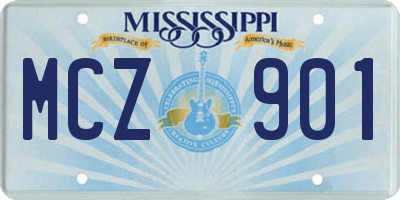 MS license plate MCZ901