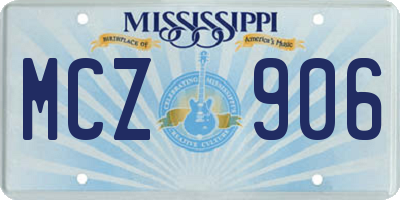 MS license plate MCZ906