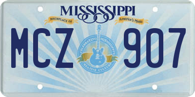 MS license plate MCZ907