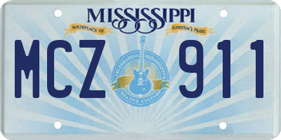 MS license plate MCZ911